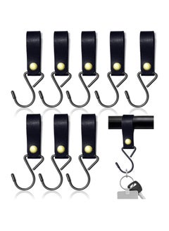 KASTWAVE 10pcs Leather Hooks for Hanging Camping Hook Hanger Stroller Hooks Leather Hooks for Coat Towel Kitchen Bathroom  - Image 1