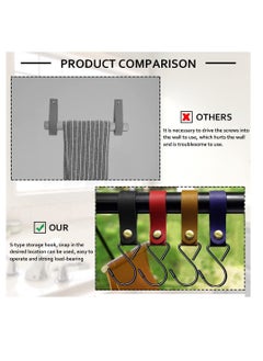 KASTWAVE 10pcs Leather Hooks for Hanging Camping Hook Hanger Stroller Hooks Leather Hooks for Coat Towel Kitchen Bathroom  - Image 5