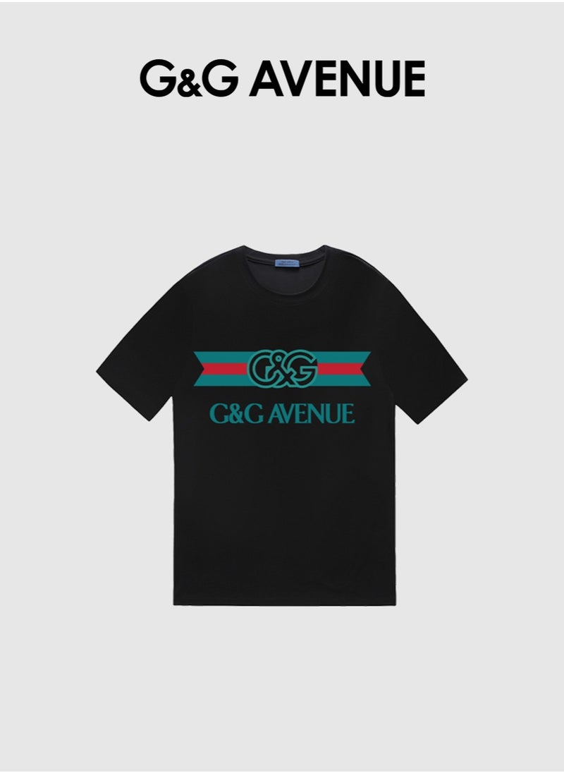 G&G AVENUE - Heavy cotton fabric Unisex Oversized fitting cotton short sleeved summer trend brand printed round neck casual T-shirt - Image 1