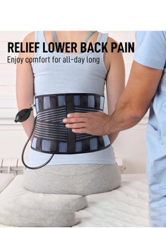 FEATOL Inflatable waist belt, pressure relief brace, back support belt back brace waist pressure relief belt for pain relief and injury prevention for men and women sciatica, spinal stenosis, scoliosis or herniated disc  - Image 3