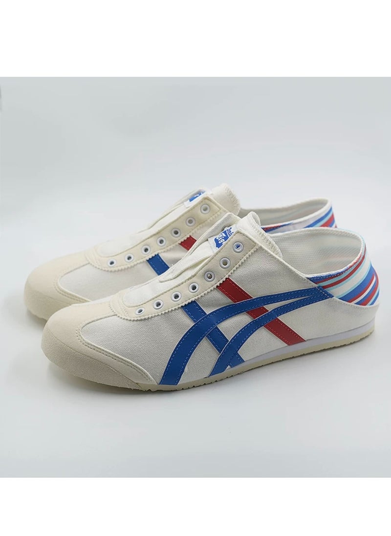 Onitsuka Tiger MEXICO 66 Slip-On Canvas Casual Shoes White/Blue/Red  - Image 2