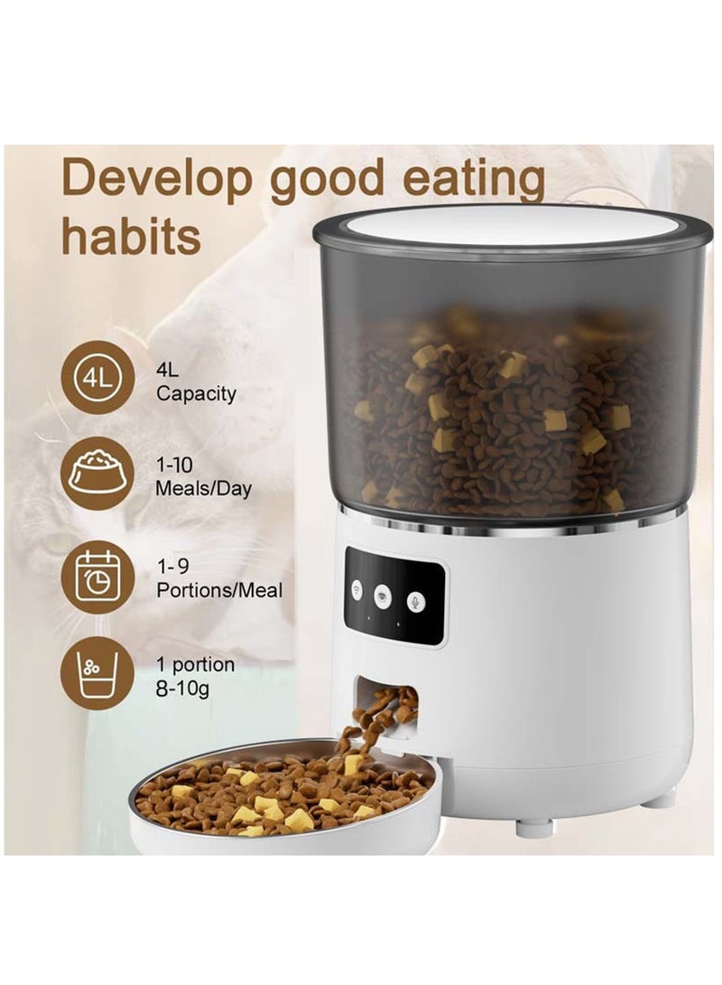 Arabest Smart Automatic Cat Feeders - 4-L Reliable Automatic Cat Food Dispenser Easy Set Up -Portion Control Automatic Dog Feeder, Desiccant Bag Keeps Dry Food Fresh  - Image 5
