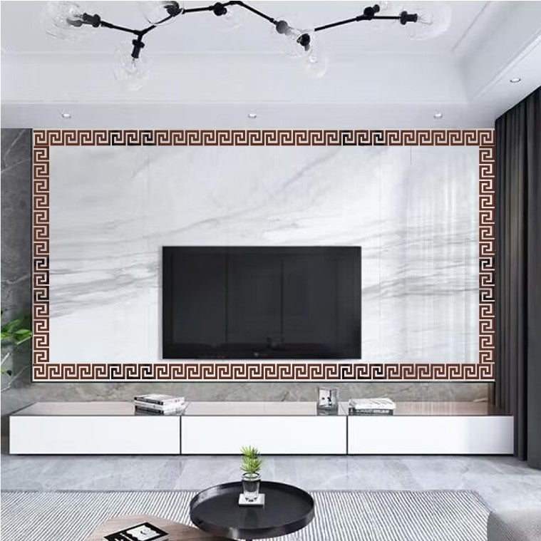 Mirror 3D Wall Stickers Acrylic Self-Adhesive Lace Waist Line Living Room Tv Bedroom Ceiling Ceiling Decorative Stickers - Image 5