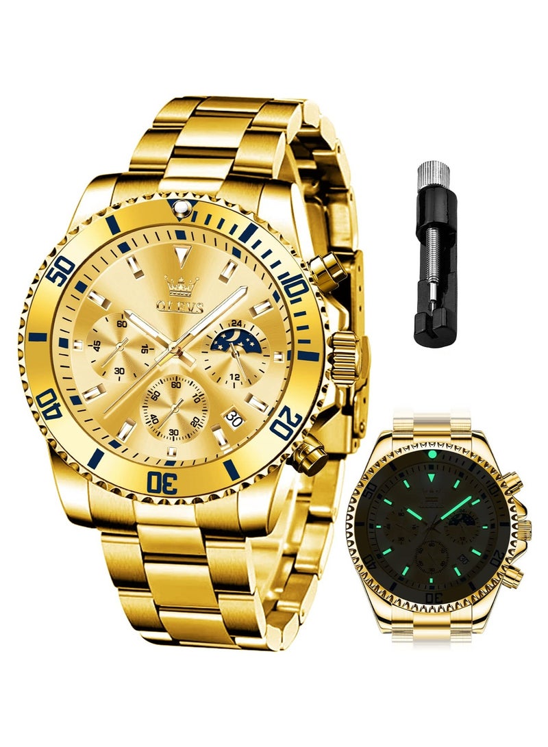 أوليفز ساعات OLEVS للرجال، ساعة كوارتز كاجوال رفيعة للغاية، مقاومة للماء، ساعة يد كبيرة بسيطة، أنيقة، مقاومة للماء، للرجال - Image 1