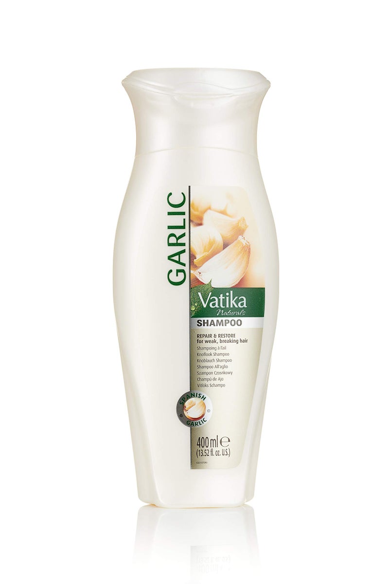 Vatika Naturals Dabur Vatika Naturals Garlic Shampoo â€“ Fortifying Cleanser with Garlic Extracts â€“ Boosts Hair Strength, Reduces Breakage & Supports Healthier, Thicker Strands for All Hair Types â€“ 400ml Bottle - Image 1
