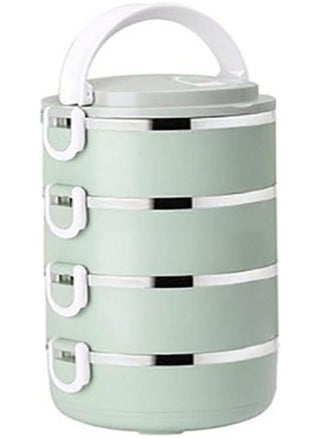 Microwave Stainless Steel Thermal Lunch Box – 4-Layer Food Storage Container with Leakproof Design, Ergonomic Handle, and BPA-Free Material – Ideal for Students, Work, Travel, and Picnic (Green) - pzsku/ZB54F621960D6B6E46217Z/45/1747986784/4d2dde37-3fc2-44dc-b911-203b57240908