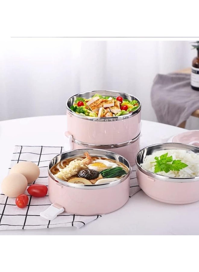 Microwave Stainless Steel Thermal Lunch Box – 4-Layer Food Storage Container with Leakproof Design, Ergonomic Handle, and BPA-Free Material – Ideal for Students, Work, Travel, and Picnic (Green)
