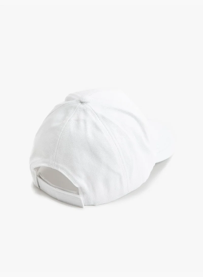 KOTON Cap Hat Slogan Embroidered Cotton