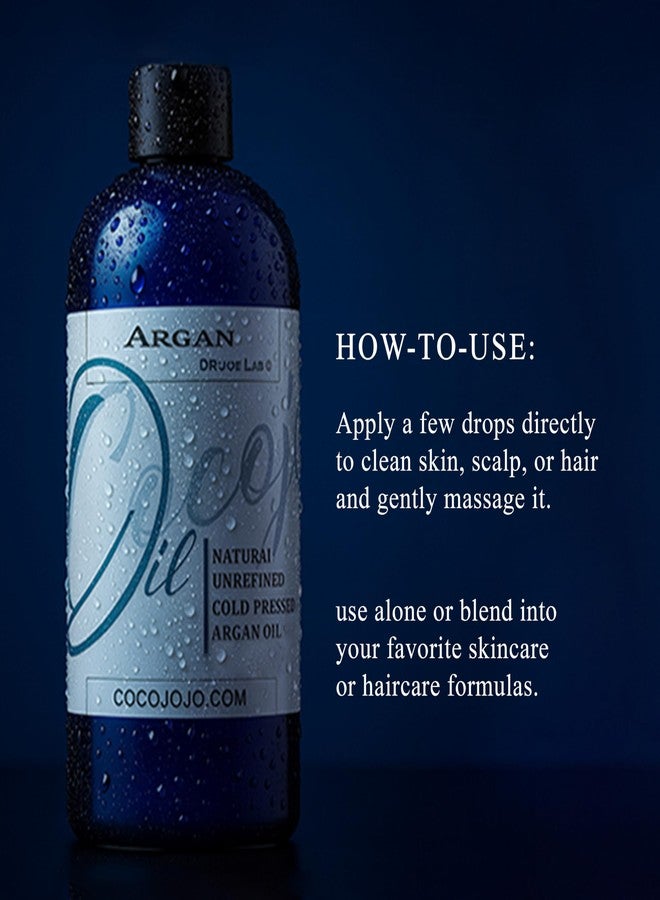cocojojo Argan Oil -Cold Pressed 16 oz Pure Natural Extra Virgin Unrefined Argan Moroccan Marrakesh Oil Moisturizer Hair Face Lips Body Scalp Skin Hair - Image 4