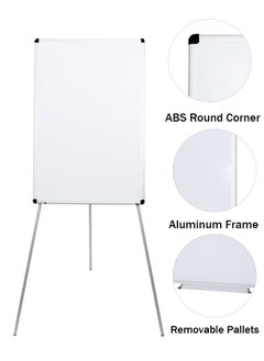 GBQ Magnetic Whiteboard 60*90cm Aluminum Height Adjustable With Stand With 1pcs Whiteboard Marker, 2 pcs Flipchart Holders, 1pcs Whiteboard Eraser  - Image 2