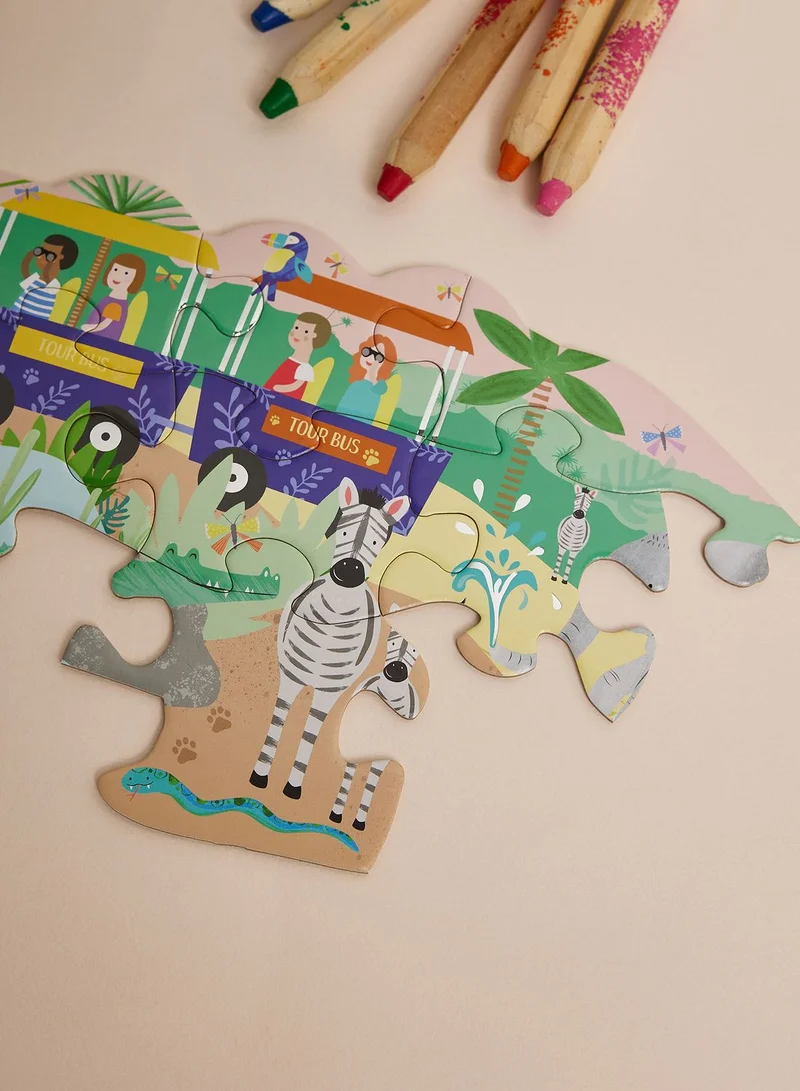 Floss & Rock Jungle 20Pc "Crocodile" Shaped Jigsaw With Shaped Box