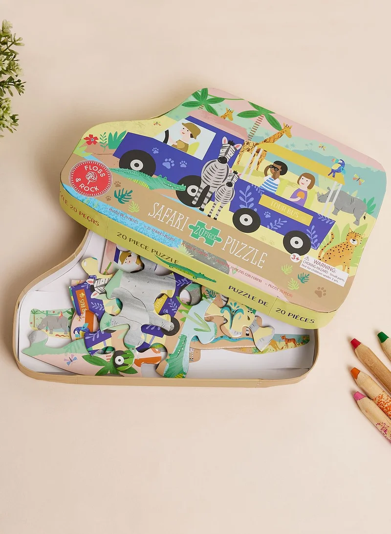 Floss & Rock Jungle 20Pc "Crocodile" Shaped Jigsaw With Shaped Box