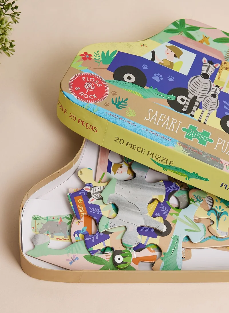 Floss & Rock Jungle 20Pc "Crocodile" Shaped Jigsaw With Shaped Box
