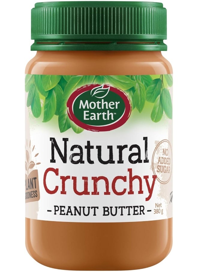 Mother Earth Mother Earth Natural Crunchy Peanut Butter, No Added Sugar, 380 gms  - Image 1
