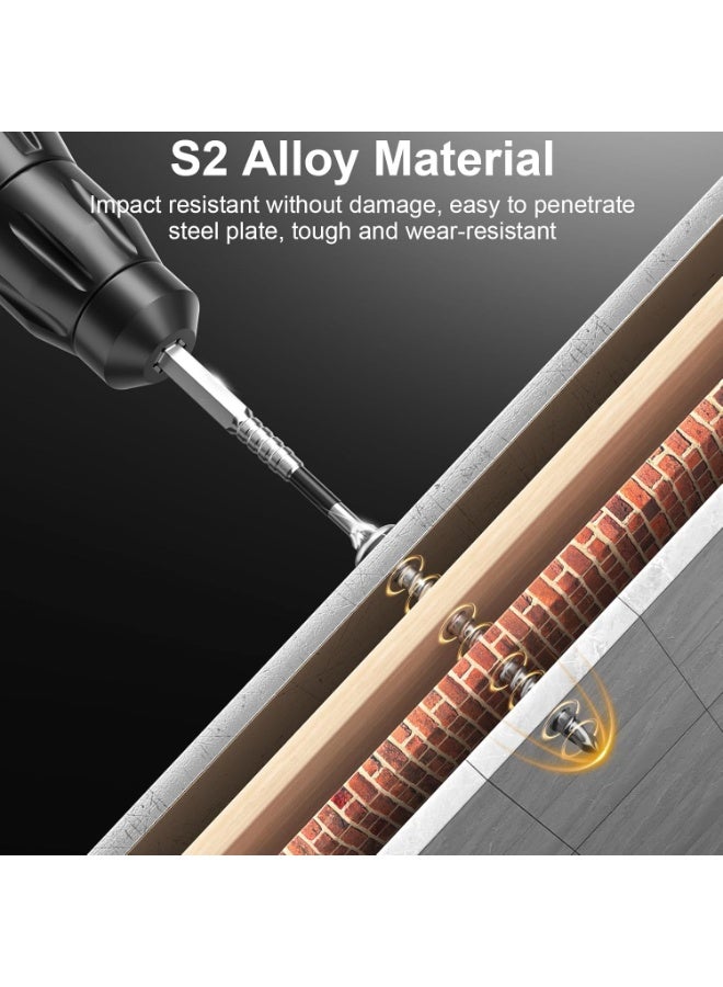 Ru syanl High Magnetic Screwdriver Drill Bit Set - 9Pcs K5 Impact Resistant Non Slip Bit - Anti-Slip Electric Screwdrivers Set - 25 50 65 70 75 90 100 120 150 (9pcs)  - Image 4