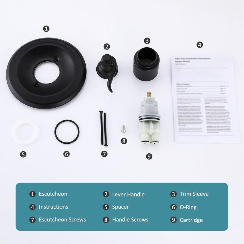 LOWCUS Pressure-Balancing Valve Trim Replacement for Delta BT14096-BL Windemere 14 Series, Oil Rubbed Bronze - Image 5
