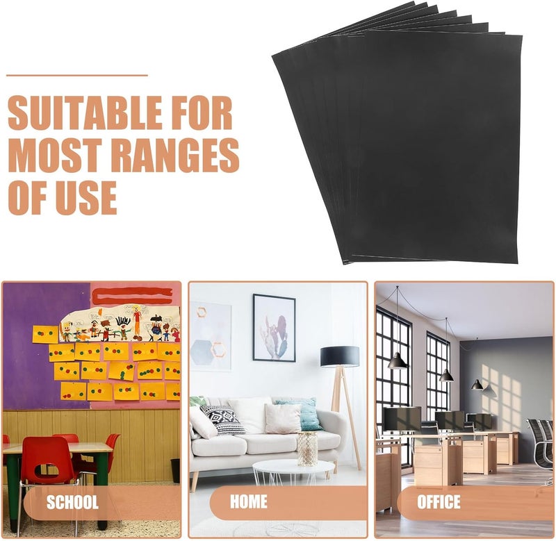 Dry Erase Sticker Black Board Stickers Removable Erasable Writing Blackboard Sheets for Office and Classroom Wall Decoration 21×30cm 8pcs - Image 3