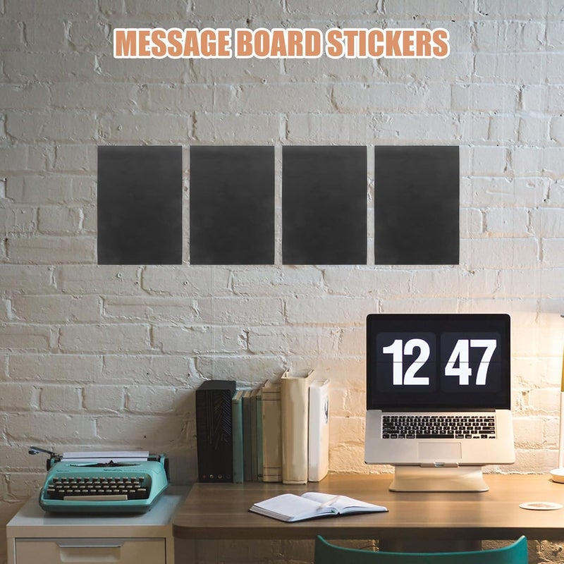Dry Erase Sticker Black Board Stickers Removable Erasable Writing Blackboard Sheets for Office and Classroom Wall Decoration 21×30cm 8pcs - Image 4