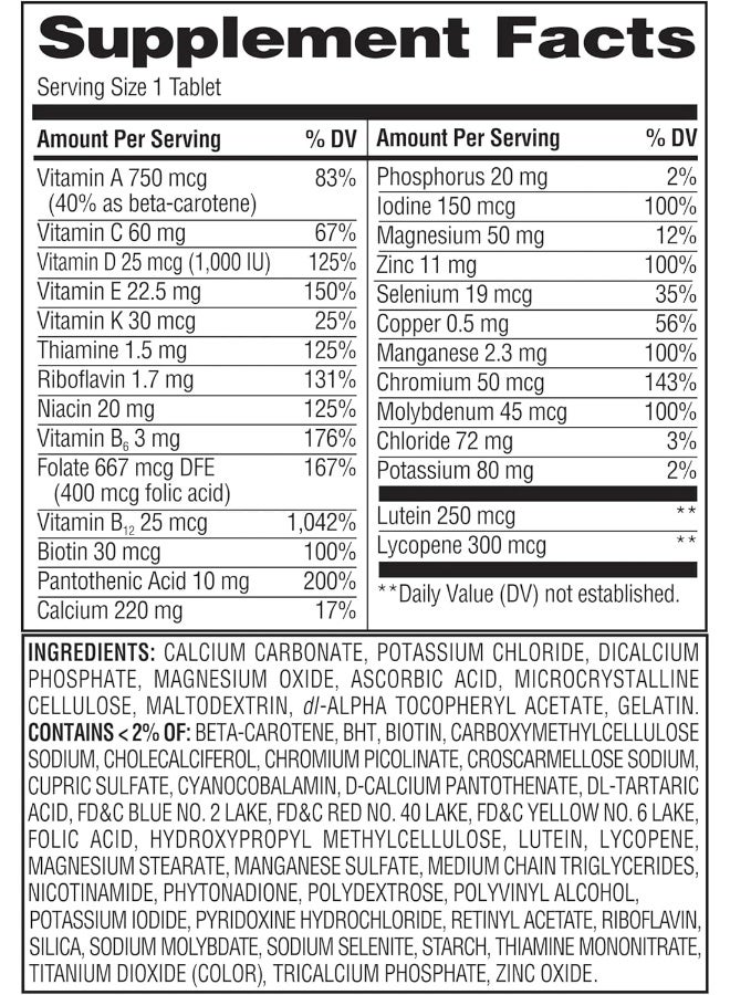 Create and Bundle Complete Multivitamin for Adults 50+ - 125 Tablets - Image 5
