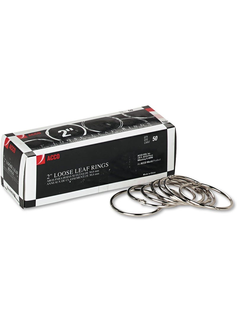 ACCO ACCO Loose Leaf Binder Rings, 2", Silver, 50 Rings/Box (72205)  - Image 3