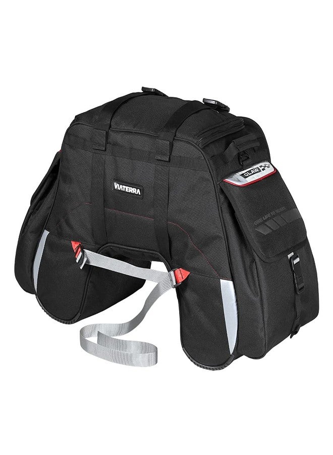 ViaTerra Claw 72L Motorcycle Tail Bag with Rain Cover (Black) - Image 1