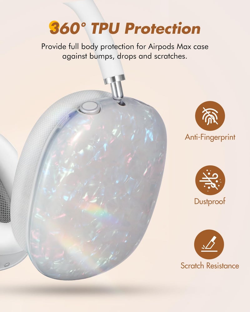 Joyleop for Airpods Max Case - Stylish Durable Hard for AirPods Max Covers, Pearlescent Mica Protective Headphones Case with Unique Design, Pretty Essential Accessories for Headphones - Image 2