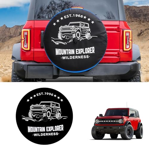 EVGoXMods 32 Inches Spare Tire Covers for Ford Bronco Base, Big Bend, Black Diamond, Outer Banks 2/4 Door 2025 2024 2023 2022 2021, Wheel Tyre Protectors with Backup Camera Hole Exterior Accessories - Image 1