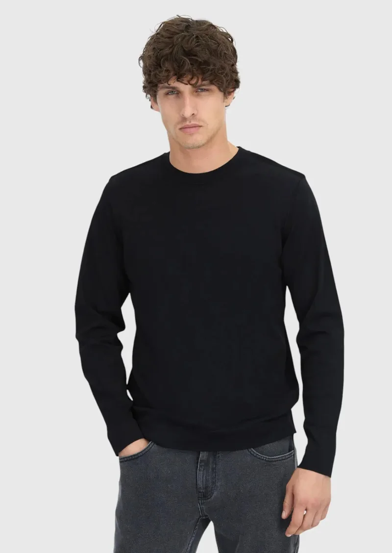 RAMSEY Black Knitwear Sweatshirt