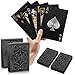 Wkchxd Playing Cards 2 Pack Plastic Playing Cards Waterproof Deck of Cards 2 Pack Cool Black Palying Cards for Adults Premium Standard Poker Card Set for Beach Pool Table Party Card Games Black - Image 2