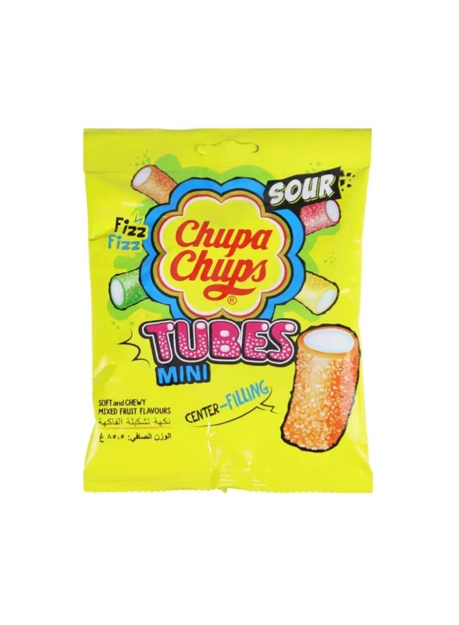 Chupa Chups Mini Tubes Center Filling Sour Chewy Tubes- 85.5gms - Image 1