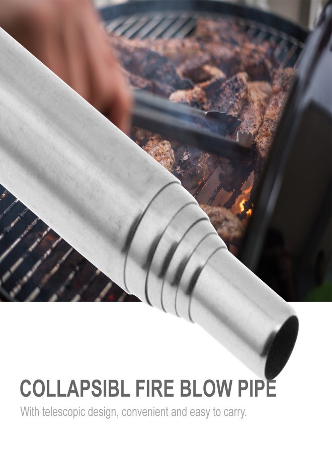 Fire Blow Pipe Pocket Blow Fire Tube Stainless Steel Collapsible Fire Blowpipe for Outdoor Survival Gadgets Camping Grill Tool - Image 3