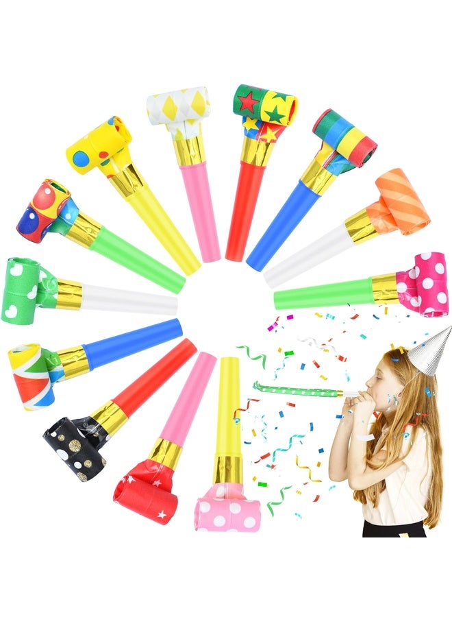 25 Pcs Party Blower Colorful Blowouts Noisemakers Birthday Blowouts Whistles for Party Favors(Colorful Paper Roll) - Image 1