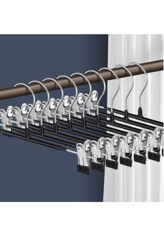 LYNLYN Pants Hangers,10 Pack Adjustable Skirt Hangers Metal Pants Hangers, Heavyduty, Non Slip Slimline, Space-Saving Skirt Holders with 360 ° Swivel Hooks, Adjustable Clips, Trouser Hangers  - Image 1