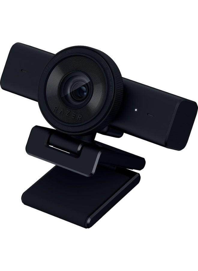 Kiyo V2 X Streaming Webcam: 1440p 60 FPS - Auto Focus - Built-in Microphone - Wide Angle Lense - Integrated Privacy Shutter - Works with OBS, Xsplit, Streamlabs, Discord, Zoom, Teams - black