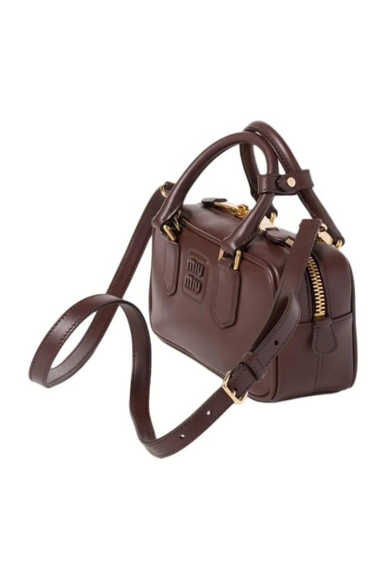 مياو مياو حقيبة يد نسائية من الجلد MIU Arcadie مع حزام كتف ومقبض علوي - Image 2