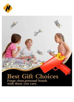 HuHa Money Gun Paper Playing Spary Toy Gun, Prop with 100 Pcs Play Cash Party Supplies multicoloured, Su-140Ph548  - Image 2