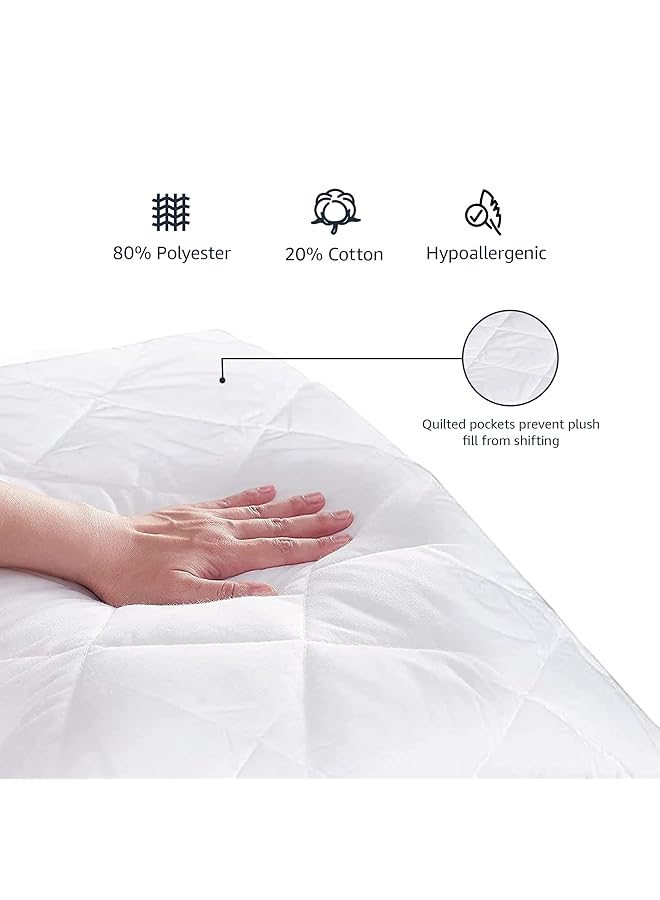 erorex Hypoallergenic Quilted Mattress Topper Pad Cover 18 Inch Deep King White  - Image 3