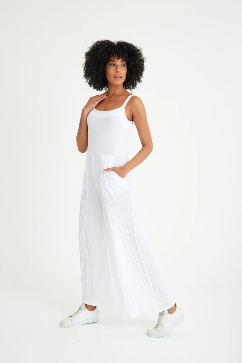 Barbora Summer Daily Casual Women's Jumpsuit BT238WHITE1