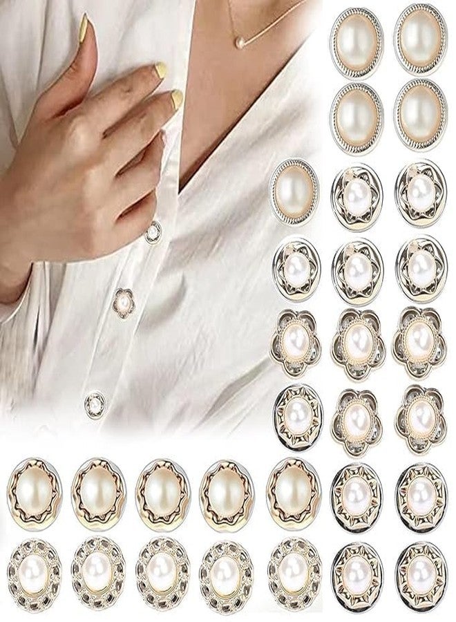 IP DHAMELIYA Styles Women Shirt Brooch Buttons Cover up Button Pearl Safety Brooch Pins Button for Clothing Dress Supplies Clothing Bags Accessories Supplies DIY Crafts - Image 3