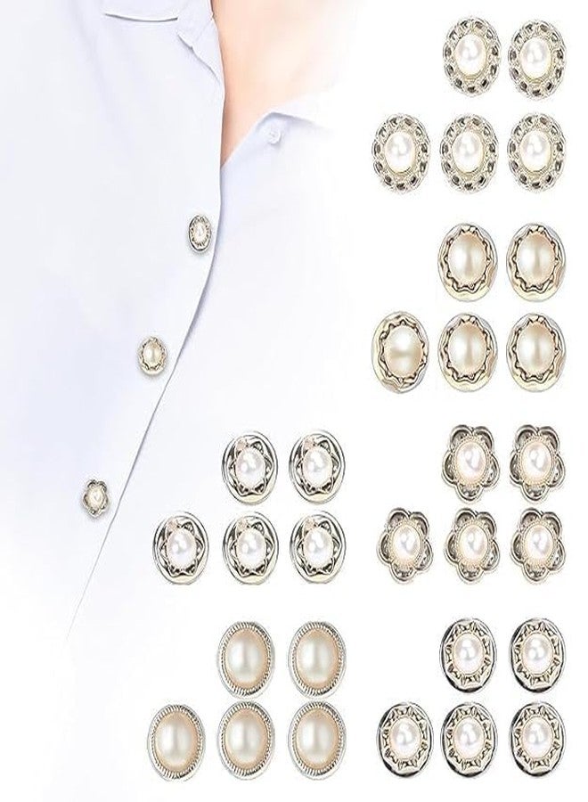 IP DHAMELIYA Styles Women Shirt Brooch Buttons Cover up Button Pearl Safety Brooch Pins Button for Clothing Dress Supplies Clothing Bags Accessories Supplies DIY Crafts - Image 1