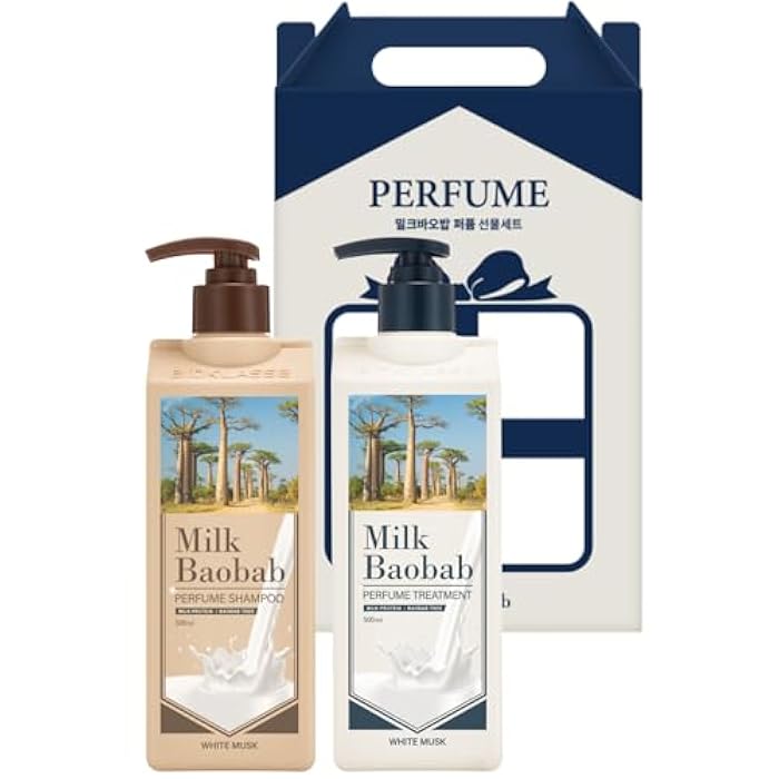 Milk Baobab مجموعة شامبو وبلسم مسك أبيض - 16.90 أونصة سائلة لكل منهما، (عبوة 2 في 1) - العناية بالشعر الكوري - Image 1
