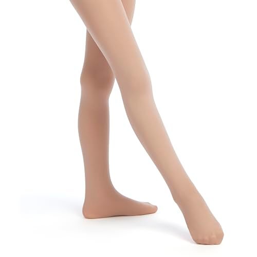 Danskin جوارب دانسكن للفتيات الصغيرات، لون تان، مقاس S (4/6) - Image 1