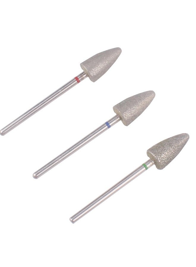 MZCMSL 3Pcs Pedicure Cone Drill Bits For Foot Callus Smoothing, 3/32 Shank Pro Diamond Cuticle Bit(Fine+Medium+Coarse) - Image 2