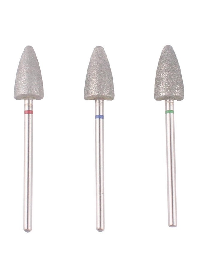 MZCMSL 3Pcs Pedicure Cone Drill Bits For Foot Callus Smoothing, 3/32 Shank Pro Diamond Cuticle Bit(Fine+Medium+Coarse) - Image 1
