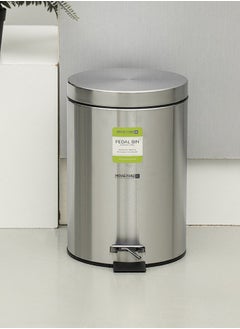 Royalford سلة المهملات المعدنية غير القابلة للصدأ من رويال فورد سعة 20 لتر RF12092 دائرية بدون استخدام اليدين مع غطاء يغلق بلطف  - Image 2