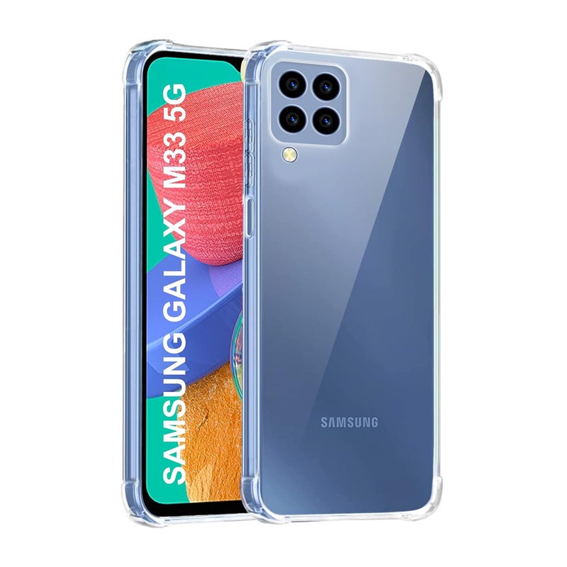 Cedo Samsung Galaxy M33 (5G) Bumper Case | Soft Jel Flexible Thin Full Protection Shock Proof Clear TPU Back Case Cover for Samsung Galaxy M33 (5G) (Transparent) - Image 1