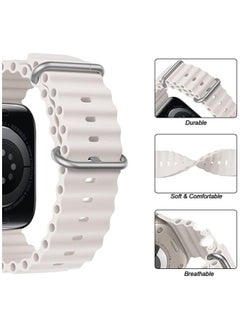 keloray Ocean Silicone Sport Band - Compatible with Apple Watch Ultra 2/Ultra Band 49mm 45mm 44mm 42mm for Men Women, Breathable Soft Waterproof Strap for iWatch Ultra 2, iWatch Ultra Series SE 9/8/7/6/5/4  - Image 3