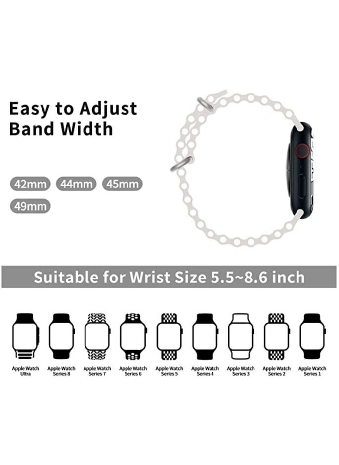 keloray - Ocean Silicone Sport Band - Compatible with Apple Watch Ultra 2/Ultra Band 49mm 45mm 44mm 42mm for Men Women, Breathable Soft Waterproof Strap for iWatch Ultra 2, iWatch Ultra Series SE 9/8/7/6/5/4 - Image 1