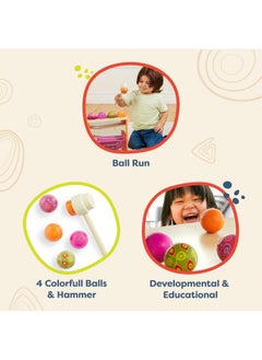 B. Toys B. toys - Whack-a-Ball- Pounding Toy- Developmental Pounding Toy - Pound-A-Ball Toy - 4 Colorful Balls & Hammer -Educational Toys For Toddlers - 1 Year +  - Image 4