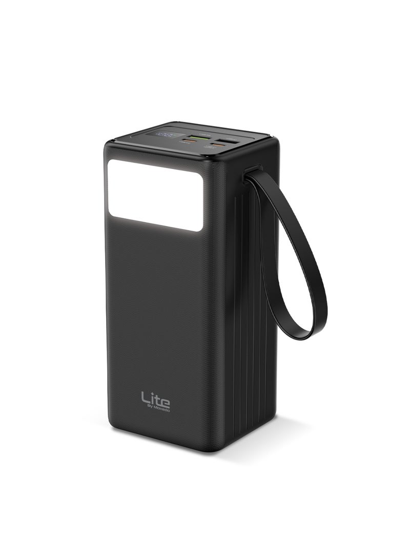 Moxedo Lite Multi-Port 50,000 mAh PD 20W Mini Power Station Fast Charging 2 USB-C / 2 USB-A Ports Portable with Built-in LED Flash Light and Lanyard - Image 1